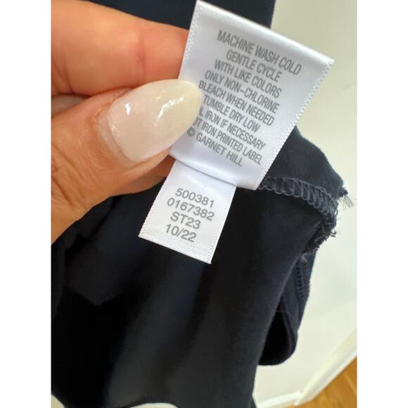 Garnet Hill Recycled Easy Knit Tank Dress Navy Blue Coastal Nautical Beach Small - Picture 7 of 8